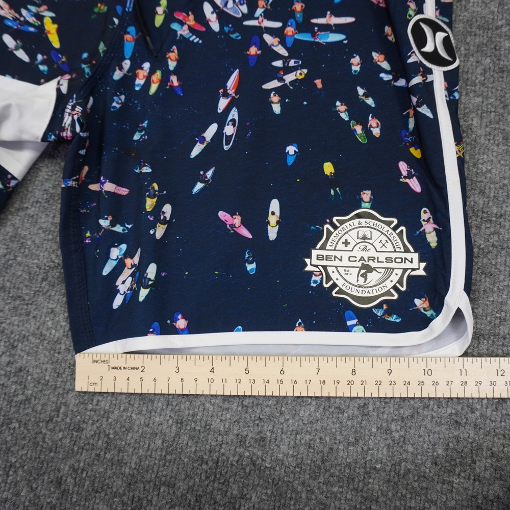 NEW Hurley Board Shorts Mens 36 Blue Ben Carlson Foundation Surfer Print Phantom - Picture 10 of 12